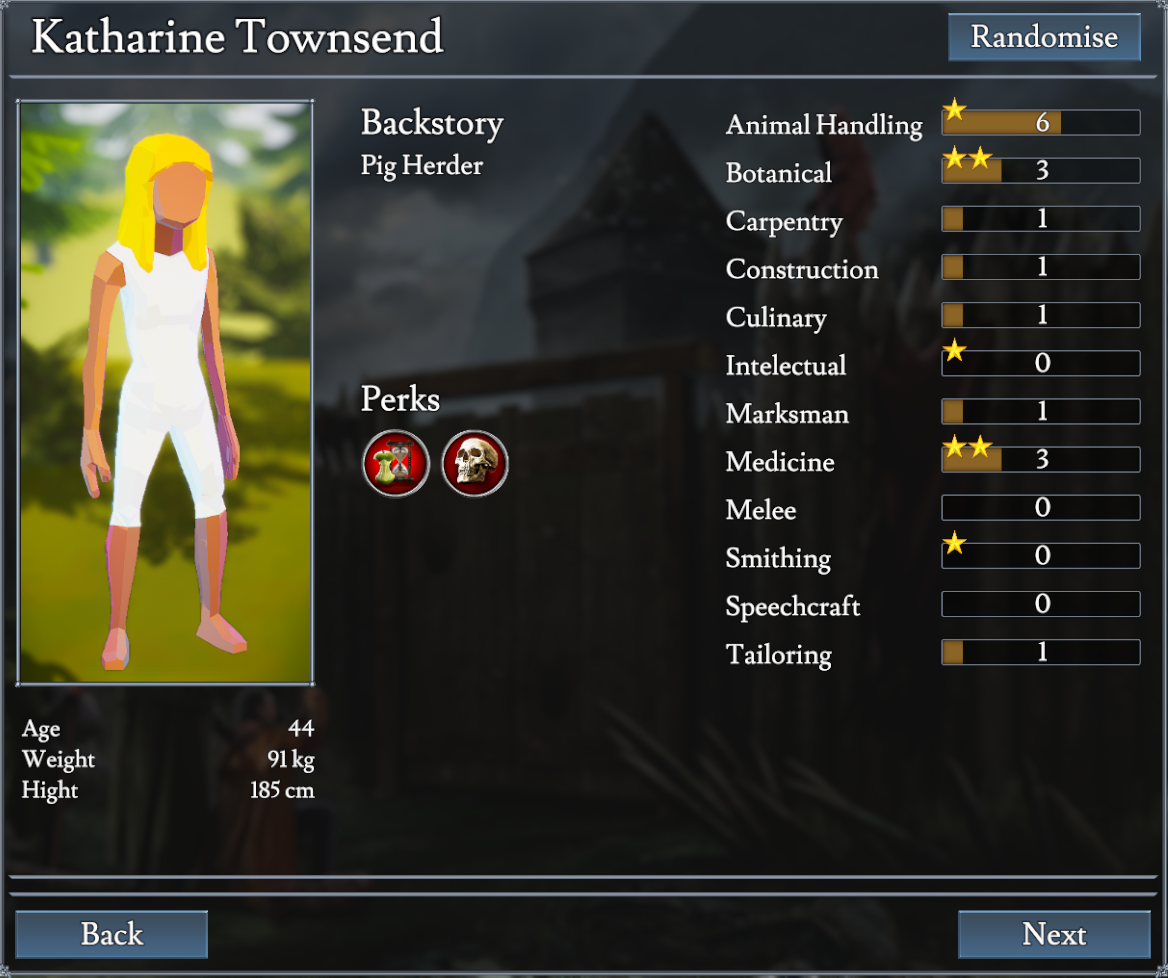 Character Creation Screen | Devlog - Going Medieval by ...