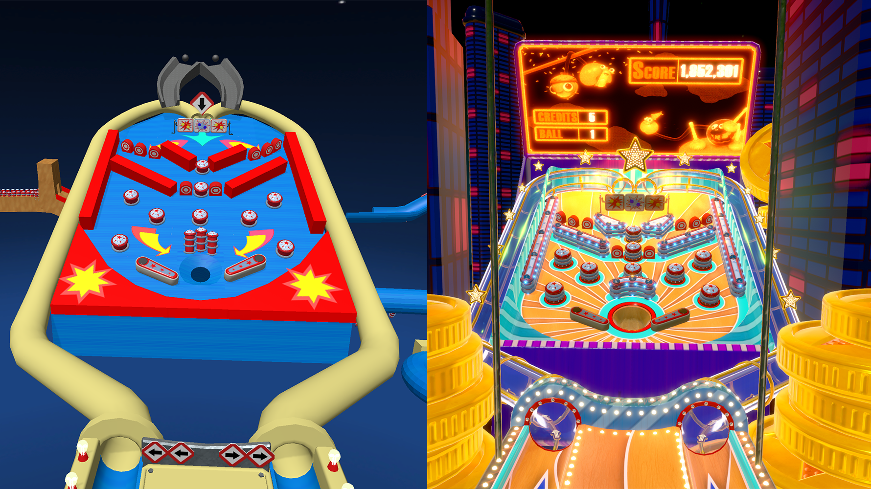 Here's some progress on our pinball level! Fling to the Finish Alpha