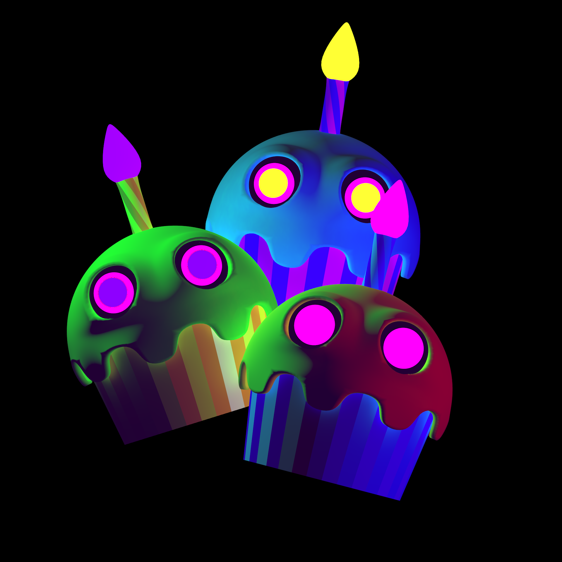 Cupcakes!!! Blacklight Nights by Skeleton_Bro Game Jolt