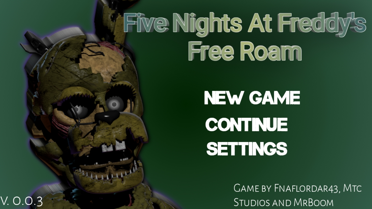 The offical Main menu beta v0.0.3 Five Nights At Freddy's Free Roam