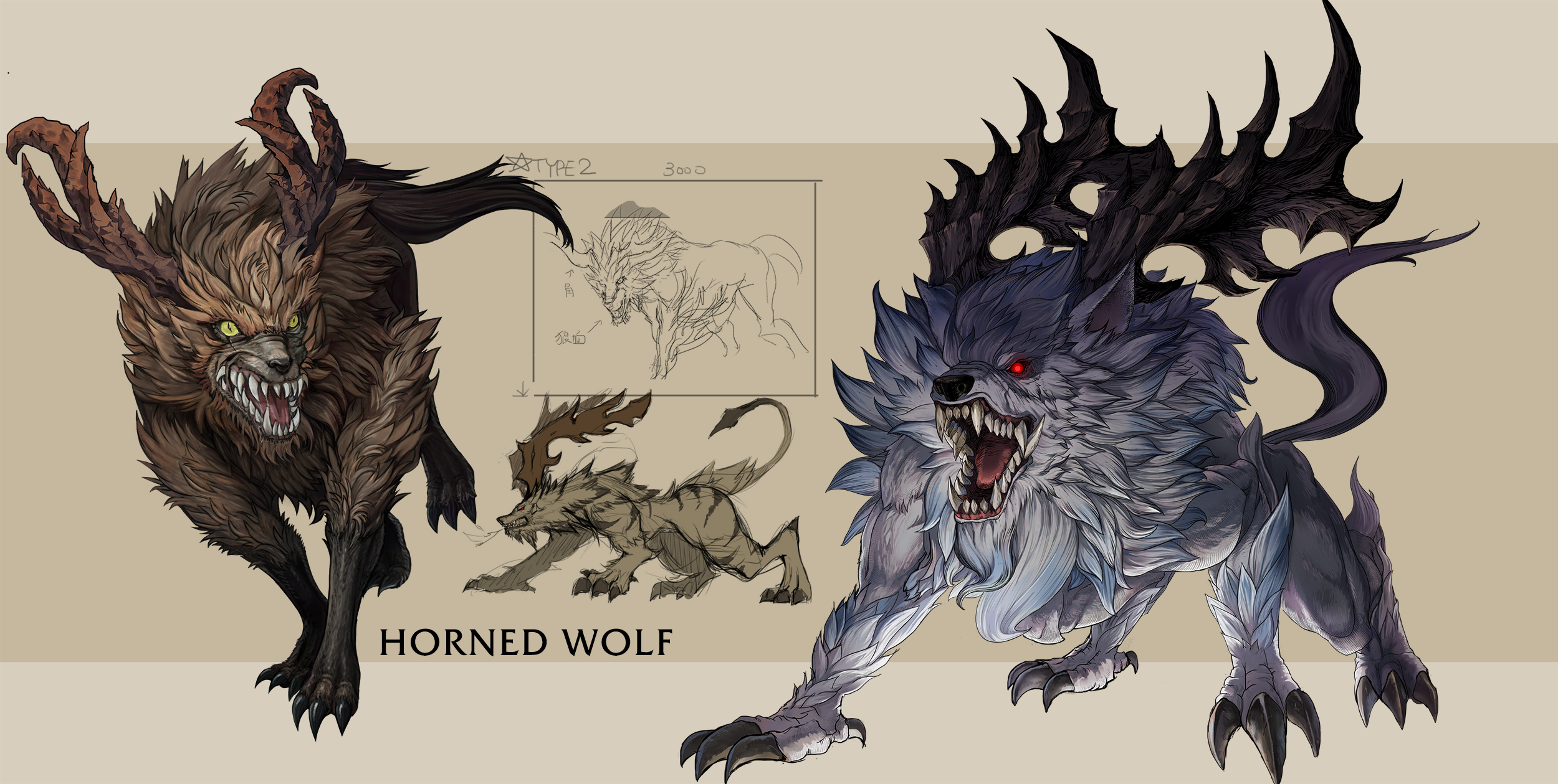 Fantasy Creatures Design - Engora Wolf & Rentolus - Heroine Anthem Zero